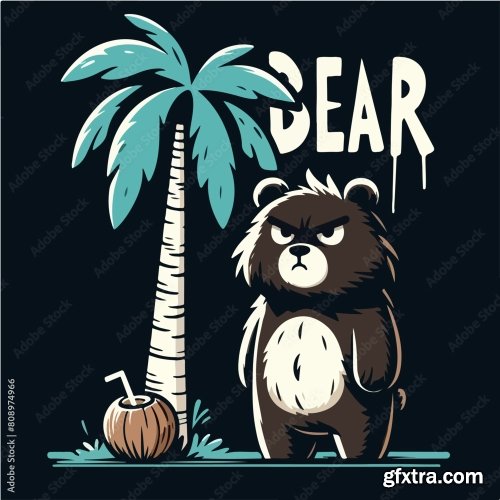 Bear With Tshirt Design Concept 25xAI