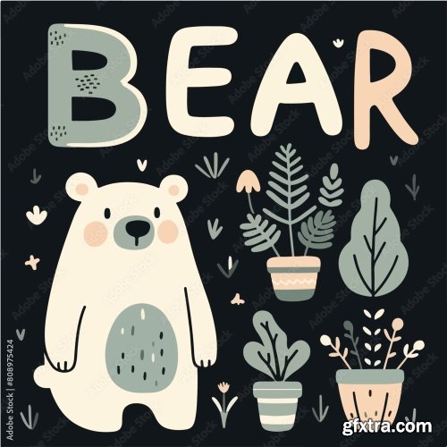 Bear With Tshirt Design Concept 25xAI