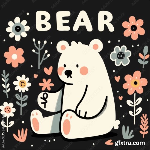 Bear With Tshirt Design Concept 25xAI