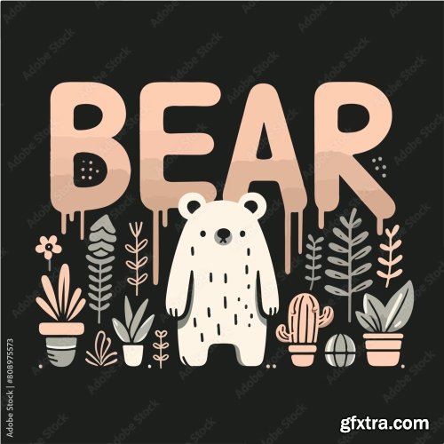 Bear With Tshirt Design Concept 25xAI