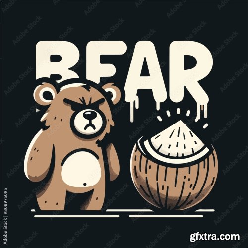 Bear With Tshirt Design Concept 25xAI