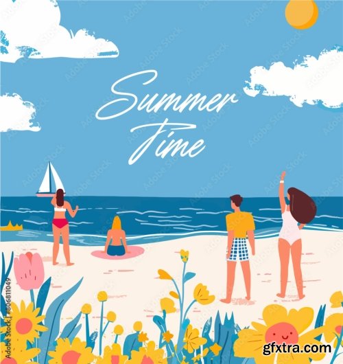 Summer Vacation Poster 5xAI