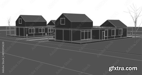 Traditional Residential House 3D Rendering 7xAI