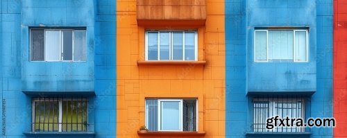 Colorful Facades Of Apartment Buildings 6xJPEG