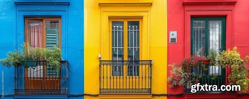 Colorful Facades Of Apartment Buildings 6xJPEG