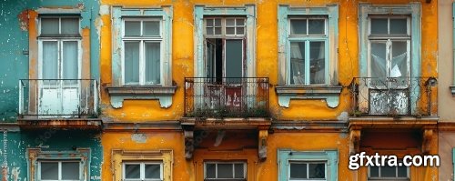 Colorful Facades Of Apartment Buildings 6xJPEG