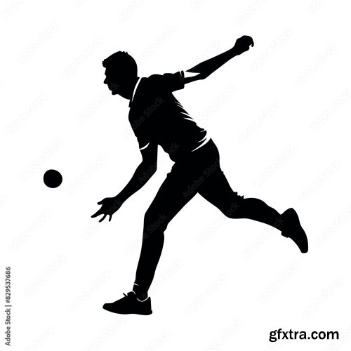 A Cricket Bowler Running For Bowl Vector 10xAI