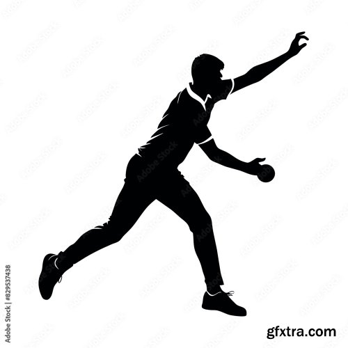 A Cricket Bowler Running For Bowl Vector 10xAI