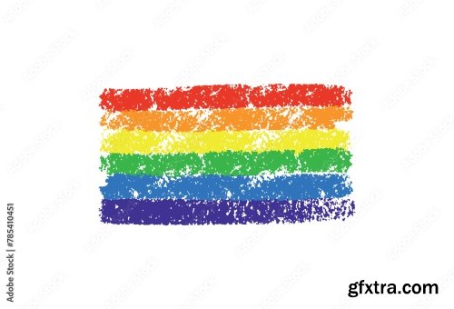 Grunge Rainbow Pride Lgbt Flag 5xAI