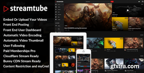 Themeforest - StreamTube - Video Streaming WordPress Theme 33821786 v3.0.14 - Nulled