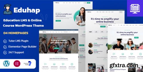 Themeforest - Eduhap - Education LMS WordPress Theme 47597464 v1.6 - Nulled