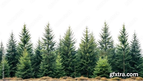 Pine Forest Divider Png Sticker 6xJPEG