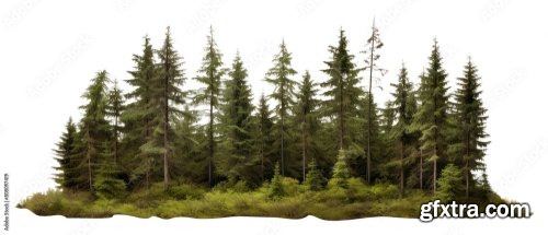 Pine Forest Divider Png Sticker 6xJPEG