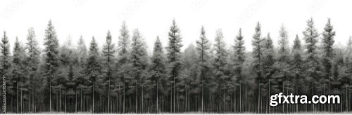 Pine Forest Divider Png Sticker 6xJPEG