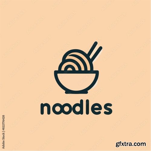 Noodle Logo With Noodle Text 25xAI