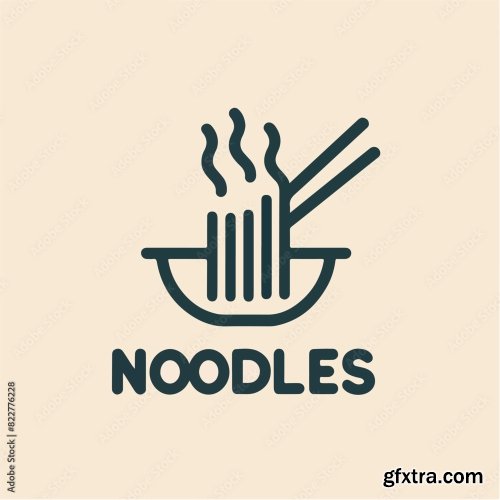 Noodle Logo With Noodle Text 25xAI