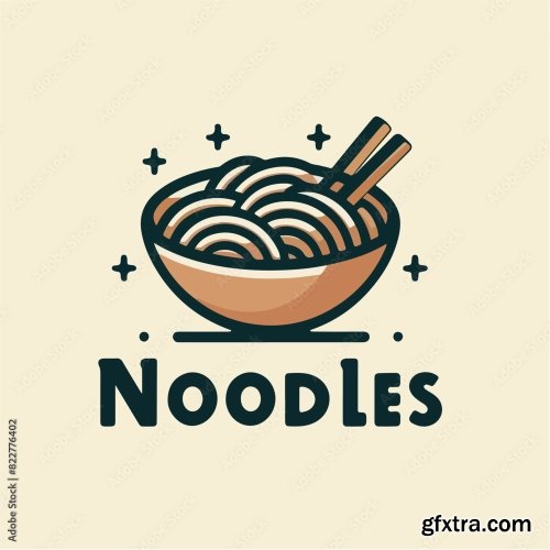 Noodle Logo With Noodle Text 25xAI