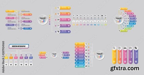 Set Of Infographics Elements Vector Design Template 25xAI