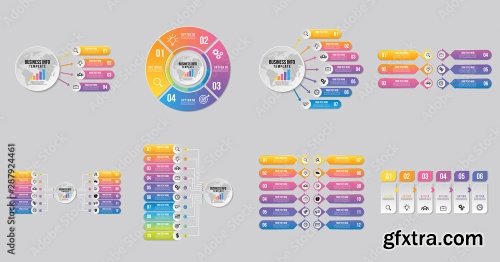 Set Of Infographics Elements Vector Design Template 25xAI