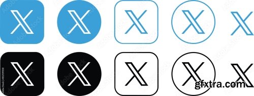 Twitter New X Logo Set 6xAI