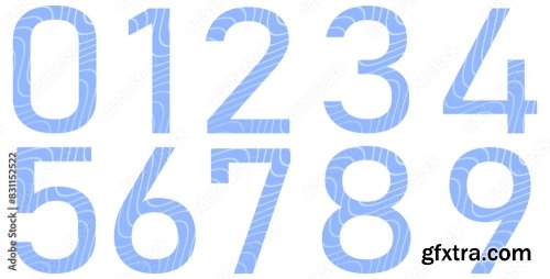 Set Of Blue Numbers 6xAI