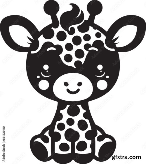 Cute Baby Giraffe 25xAI