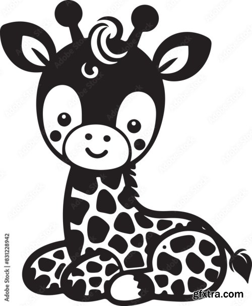 Cute Baby Giraffe 25xAI