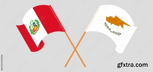 Crossed And Waving Flags Of Peru 20xAI