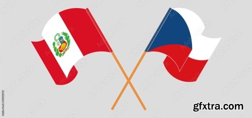 Crossed And Waving Flags Of Peru 20xAI