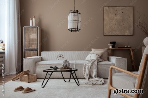 Warm And Cozy Living Room Interior 25xJPEG