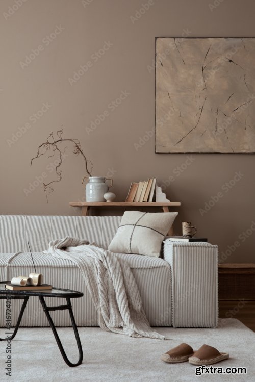 Warm And Cozy Living Room Interior 25xJPEG