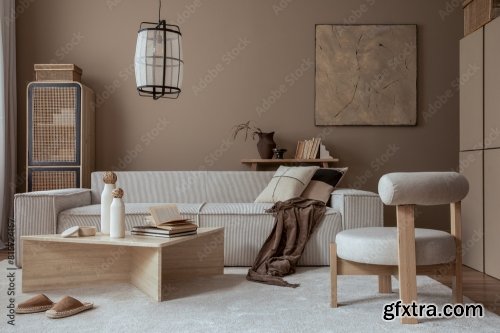 Warm And Cozy Living Room Interior 25xJPEG