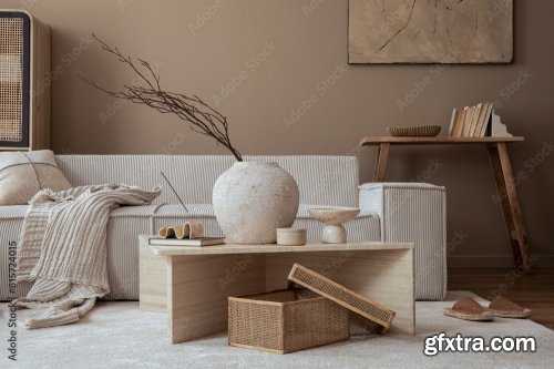 Warm And Cozy Living Room Interior 25xJPEG