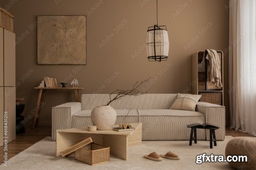 Warm And Cozy Living Room Interior 25xJPEG