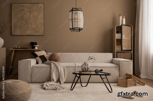 Warm And Cozy Living Room Interior 25xJPEG