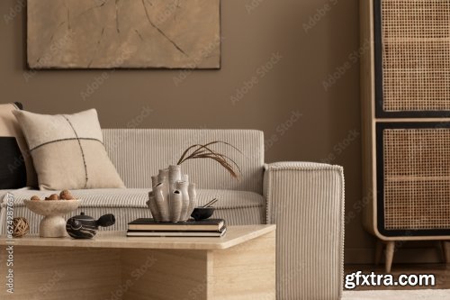 Warm And Cozy Living Room Interior 25xJPEG