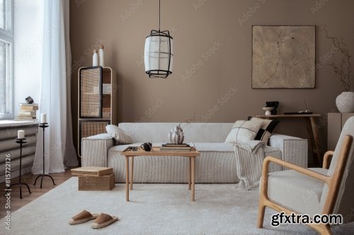 Warm And Cozy Living Room Interior 25xJPEG