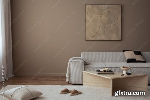 Warm And Cozy Living Room Interior 25xJPEG