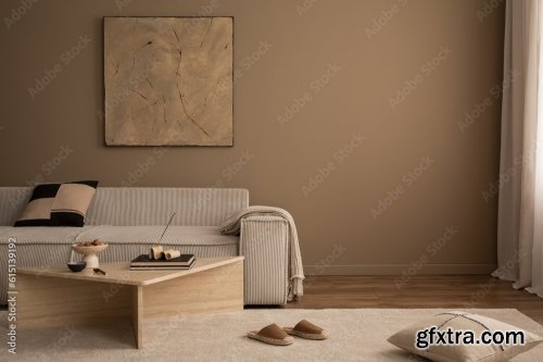 Warm And Cozy Living Room Interior 25xJPEG