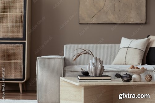 Warm And Cozy Living Room Interior 25xJPEG