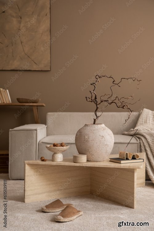 Warm And Cozy Living Room Interior 25xJPEG