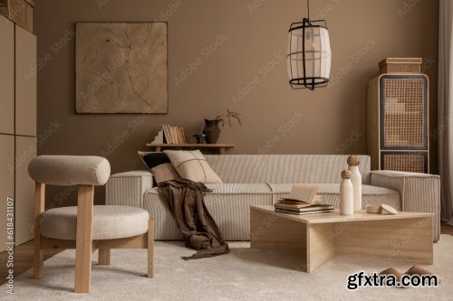 Warm And Cozy Living Room Interior 25xJPEG