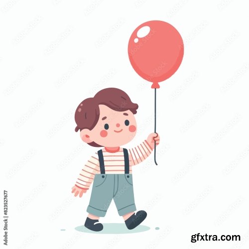 Kid Is Carrying A Balloon 25xAI