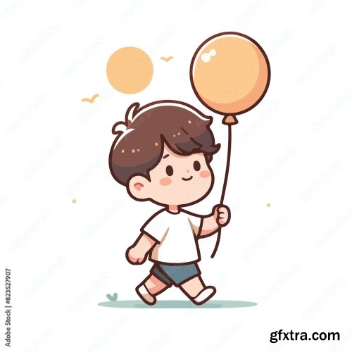 Kid Is Carrying A Balloon 25xAI