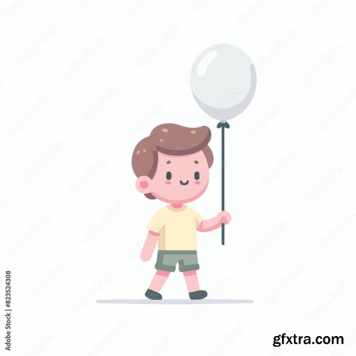 Kid Is Carrying A Balloon 25xAI