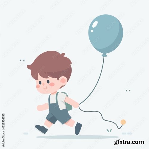 Kid Is Carrying A Balloon 25xAI