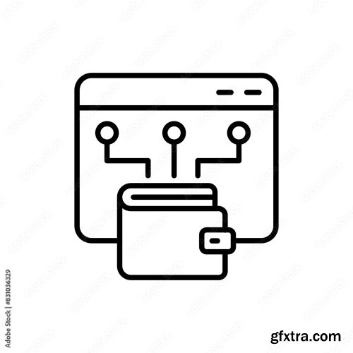 Digital Wallet Outline Icons 5xSVG