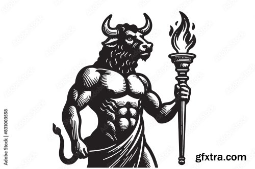 Minotaur Mythical Creature 7xAI