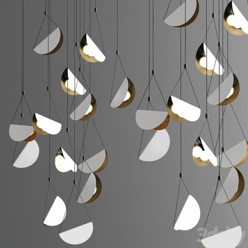 White glider pendant light chandelier