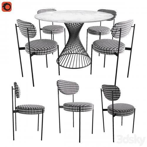 Table Calligaris Vortex Chair Dublin Houndstooth